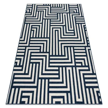 Covor SPRING 20421994 labyrinth sisal, buclat - cremă / albastru