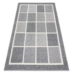 Covor SPRING 20426332 pătrate, cadru sisal, buclat - gri