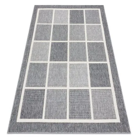 Covor SPRING 20426332 pătrate, cadru sisal, buclat - gri