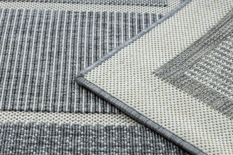 Covor SPRING 20426332 pătrate, cadru sisal, buclat - gri