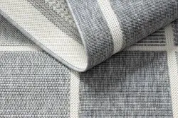 Covor SPRING 20426332 pătrate, cadru sisal, buclat - gri