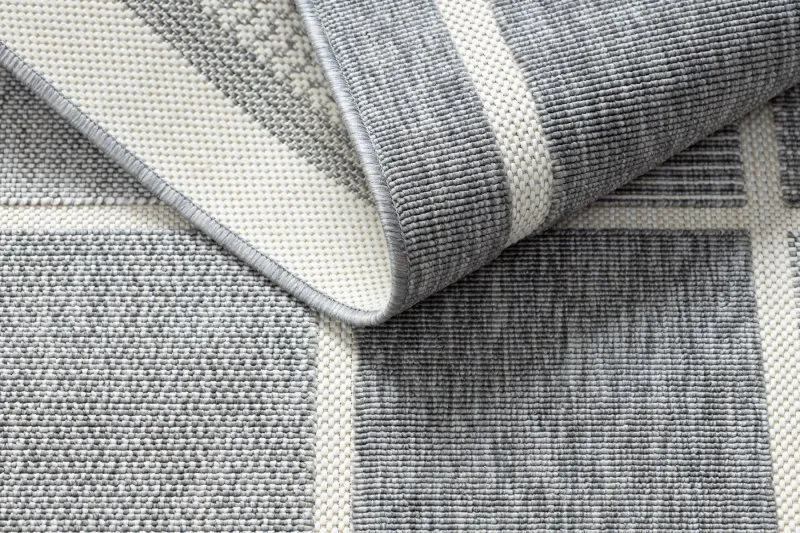 Covor SPRING 20426332 pătrate, cadru sisal, buclat - gri