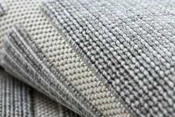 Covor SPRING 20426332 pătrate, cadru sisal, buclat - gri