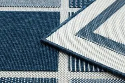 Covor SPRING 20426994 pătrate, cadru sisal, buclat - albastru