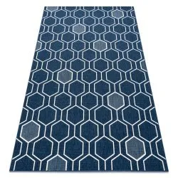 Covor SPRING 20404994 Hexagon sisal, buclat - albastru