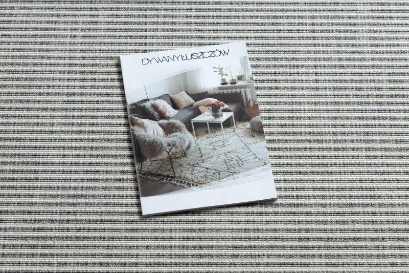 Covor SPRING 20411332 linii, cadru sisal, buclat - gri