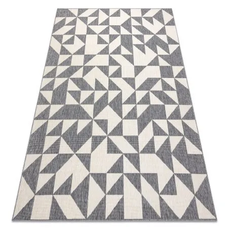 Covor SPRING 20414332 triunghiuri sisal, buclat - gri / krém