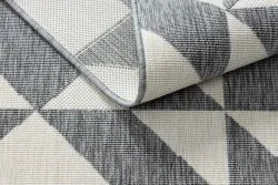 Covor SPRING 20414332 triunghiuri sisal, buclat - gri / krém