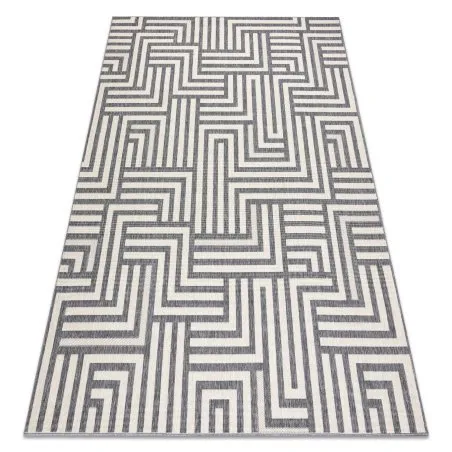 Covor SPRING 20421332 labyrinth sisal, buclat - cremă / gri