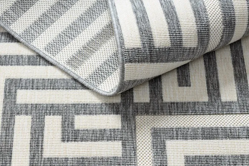 Covor SPRING 20421332 labyrinth sisal, buclat - cremă / gri