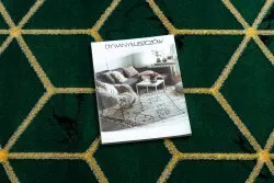 Dywan EMERALD ekskluzywny 1014 glamour, stylowy kostka butelkowa zieleń / złoty