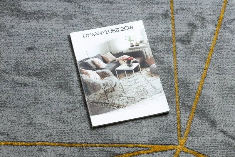 Dywan EMERALD ekskluzywny 1022 glamour, stylowy geometryczny, marmur szary / złoty