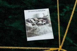 Dywan EMERALD ekskluzywny 1022 glamour, stylowy geometryczny, marmur butelkowa zieleń / złoty