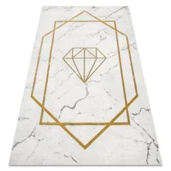 Exclusiv EMERALD covor 1019 glamour, stilat, diamant, marmură cremă / aur
