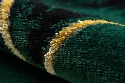 Dywan EMERALD ekskluzywny 1020 koło - glamour, stylowy marmur, trójkąty butelkowa zieleń / złoty