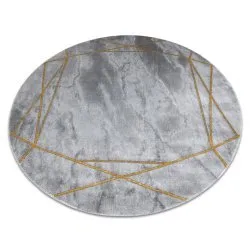 Exclusiv EMERALD covor 1022 cerc - glamour, stilat, marmură, geometric gri / aur
