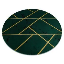 Exclusiv EMERALD covor 1012 cerc - glamour, stilat, marmură, geometric sticla verde / aur
