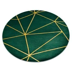 Exclusiv EMERALD covor 1013 cerc - glamour, stilat, geometric sticla verde / aur