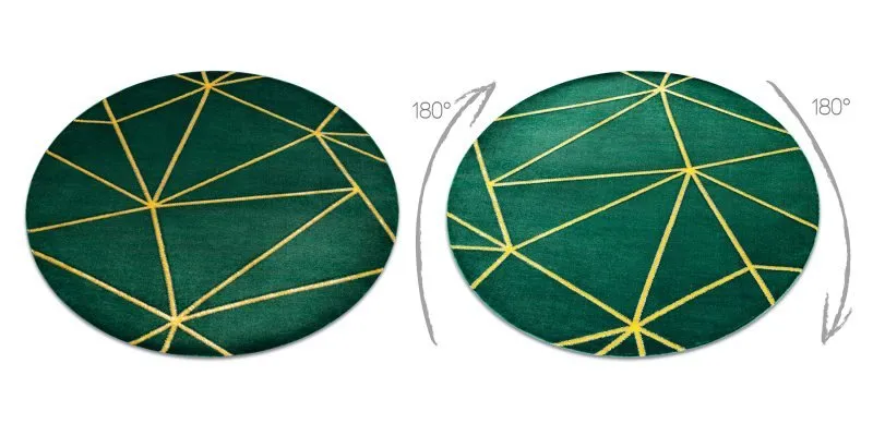 Dywan EMERALD ekskluzywny 1013 koło - glamour, stylowy geometryczny butelkowa zieleń / złoty