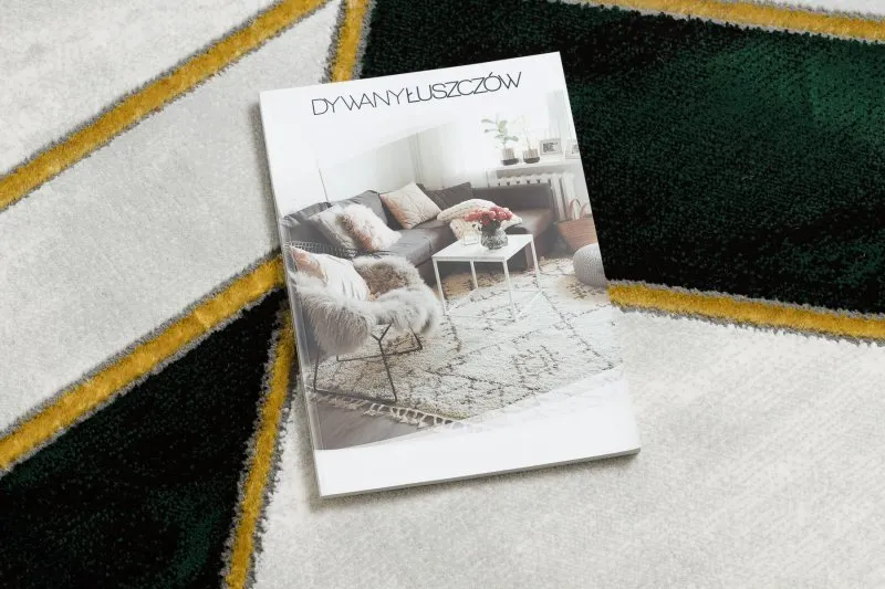 Dywan EMERALD ekskluzywny 1015 koło - glamour, stylowy marmur, geometryczny butelkowa zieleń / złoty