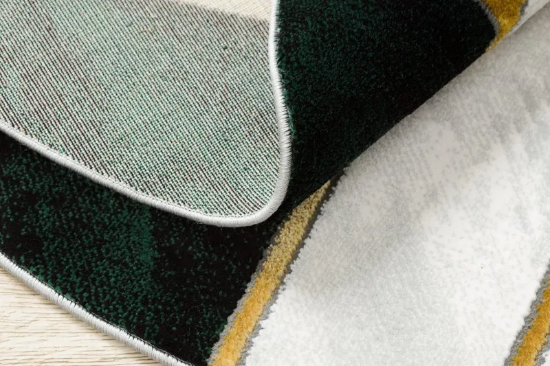 Dywan EMERALD ekskluzywny 1015 koło - glamour, stylowy marmur, geometryczny butelkowa zieleń / złoty