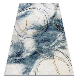 Exclusiv EMERALD covor A0087 glamour, stilat, cercuri albastru / aur