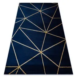 Exclusiv EMERALD covor 1013 glamour, stilat, geometric albastru inchis / aur