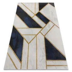 Exclusiv EMERALD covor 1015 glamour, stilat, marmură, geometric albastru inchis / aur