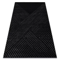 Exclusiv EMERALD covor A0084 glamour, stilat, linii, geometric negru / argint