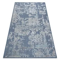 Covor Structural SOLE D3811 Ornament - țesute plate albastru / bej