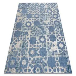 Covor Structural SOLE D3881 Ornament - țesute plate albastru / bej