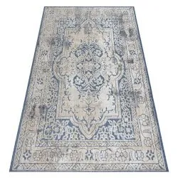 Covor Structural SOLE D3871 Ornament, cadru - țesute plate albastru / bej
