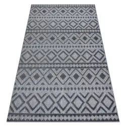 Covor Structural SOLE D3852 Boho, caro - țesute plate gri