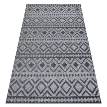 Dywan Strukturalny SOLE D3852 Boho, romby - płasko tkany szary