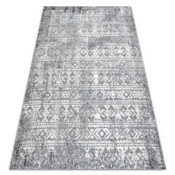 Covor Structural SOLE D3732 Aztec, caro - țesute plate gri / bej