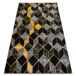 Modern GLOSS covor 400B 86 stilat, glamour, art deco, 3D geometric negru / aur