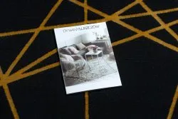 Covor GLOSS modern 406C 86 stilat, glamour, art deco, geometric negru / auriu