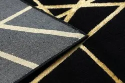 Covor GLOSS modern 406C 86 stilat, glamour, art deco, geometric negru / auriu
