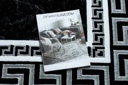 Dywan GLOSS nowoczesny  2813 87 stylowy, ramka, grecki czarny / szary