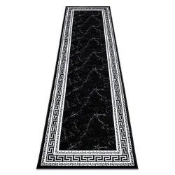 Modern GLOSS covor, traversa 2813 87 stilat, cadru, grecesc negru / gri