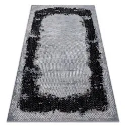 Covor CORE A004 Cadru, Umbrită - structural, două niveluri de lână, negru / gri deschis