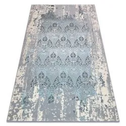 Covor CORE W3824 Ornament Vintage - structural, două niveluri de lână, albastru deschis / cremă / gri