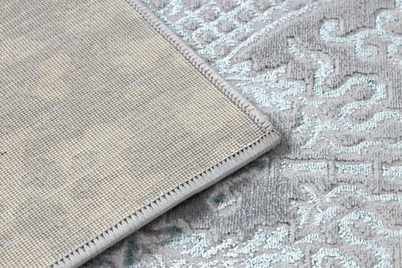 Dywan CORE W3824 Ornament Vintage - Strukturalny, dwa poziomy runa, jasnoniebieski / krem / szary