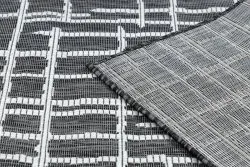 Covor SISAL SION Spalier, linii 22144 țesute plate negru / ecru