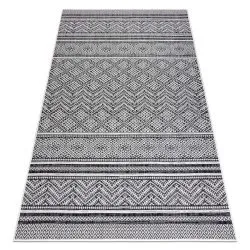 Covor SISAL SION Zig Zag, Caro Boho 22168 țesute plate negru / ecru