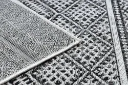 Covor SISAL SION Zig Zag, Caro Boho 22168 țesute plate negru / ecru