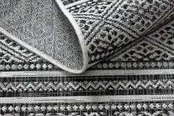 Covor SISAL SION Zig Zag, Caro Boho 22168 țesute plate negru / ecru