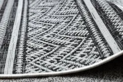 Covor SISAL SION Zig Zag, Caro Boho 22168 țesute plate negru / ecru