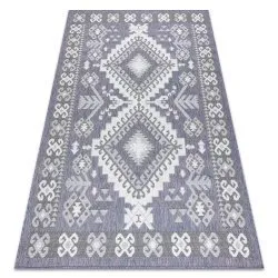 Covor SISAL SION aztec 3007 țesute plate albastru / roz / ecru