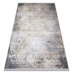 Covor LUCE 84 modern ornament vintage - structural gri / muştar